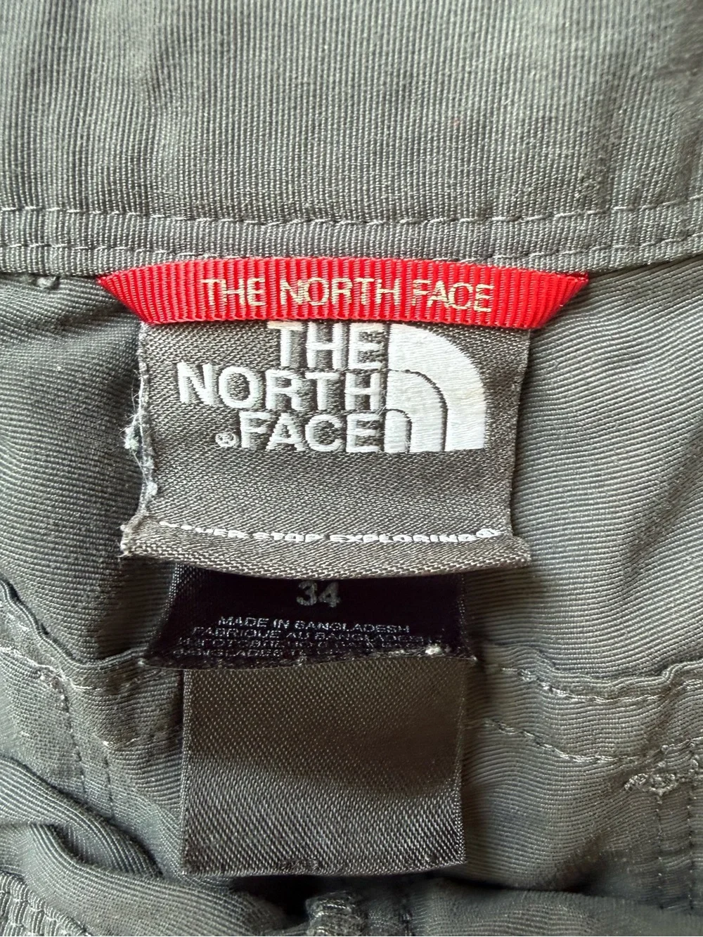 The North Face Hiking Shorts Mens 34 Grey Ripstop Cargo Trail Outdoor
